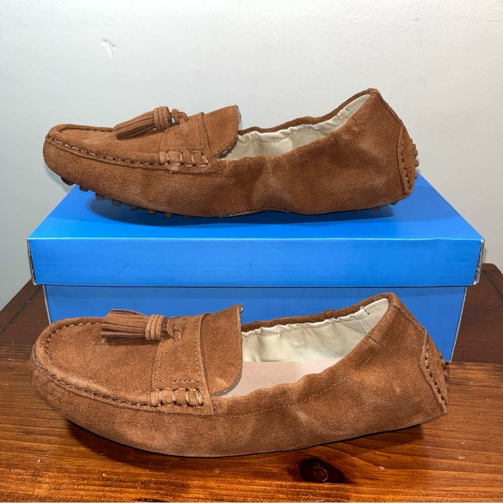 Jack Rogers women’s Brown Suede Loafers driver with tassel - Picture 6 of 8